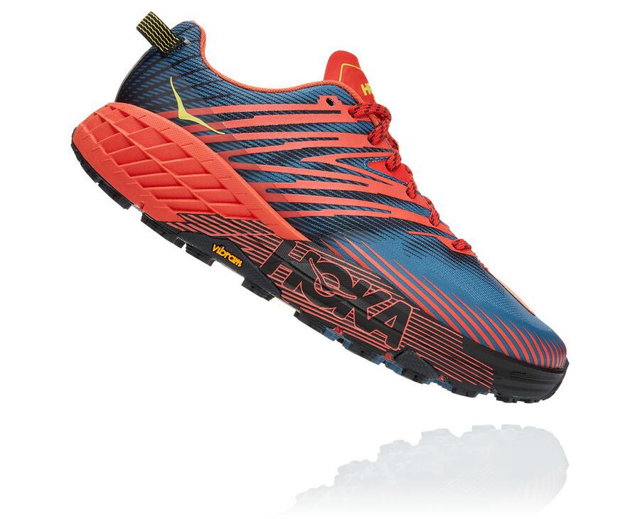 Hoka Australia One One Speedgoat 4 - Mens Trail Shoes Red - UYBFQ-4086